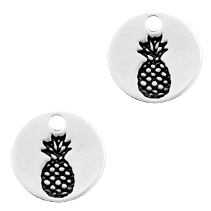 DQ Charm pineapple ROUND Antique silver